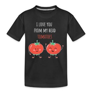 Chemise de tomate Je t’aime de ma tête Tomates - T-shirt bio Premium Enfant - noir - Devant