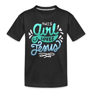 Cette fille aime Jésus Foi chrétienne Femmes - T-shirt bio Premium Enfant - noir - Devant