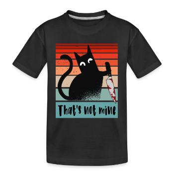 Das gehört mir nicht, Unschuldige Katze mit Messer - Kinder Premium Bio T-Shirt - Schwarz - Vorne