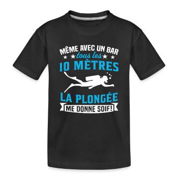 la plongée me donne soif t-shirt plongeur plongée - T-shirt bio Premium Enfant - noir - Devant