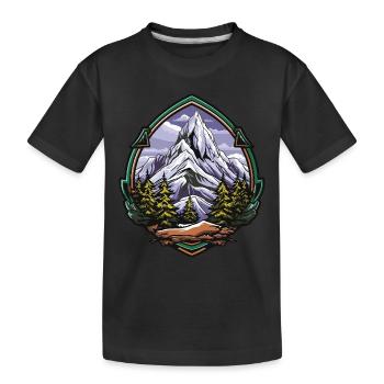 Eisberge Mountains Gipfel - Kinder Premium Bio T-Shirt - Schwarz - Vorne