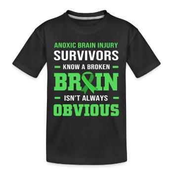 Brain injury stroke - Kids' Premium Organic T-Shirt - black - Front