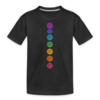 Chakra Buddhismus Yoga Symbol 7 Chakren Meditation - Kinder Premium Bio T-Shirt - Schwarz - Vorne