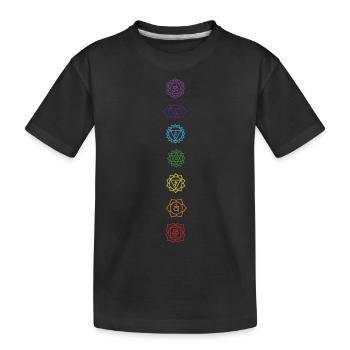 7 chakra - Maglietta ecologica premium per bambini - nero - Fronte