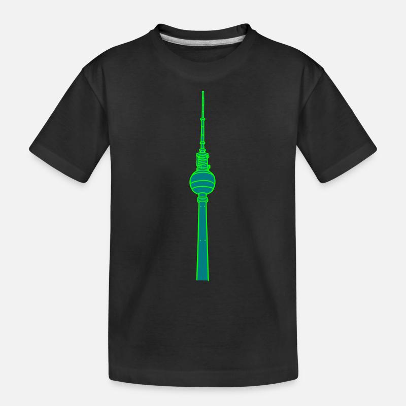 Fernsehturm Berlin 2 - Kinder Premium Bio T-Shirt - Schwarz