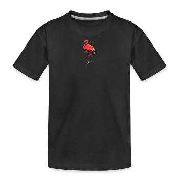 Flamingo - Kinder Premium Bio T-Shirt - Schwarz - Vorne