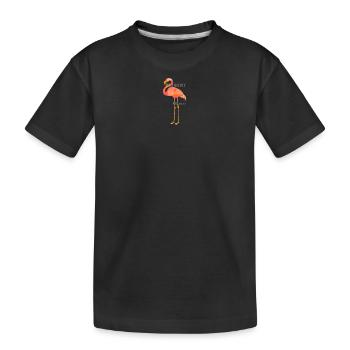 Flamingo Design mit Schrift - Kinder Premium Bio T-Shirt - Schwarz - Vorne