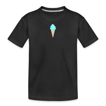Eis Eiscreme Waffel blau cool Sommer Eisdiele Fan - Kinder Premium Bio T-Shirt - Schwarz - Vorne