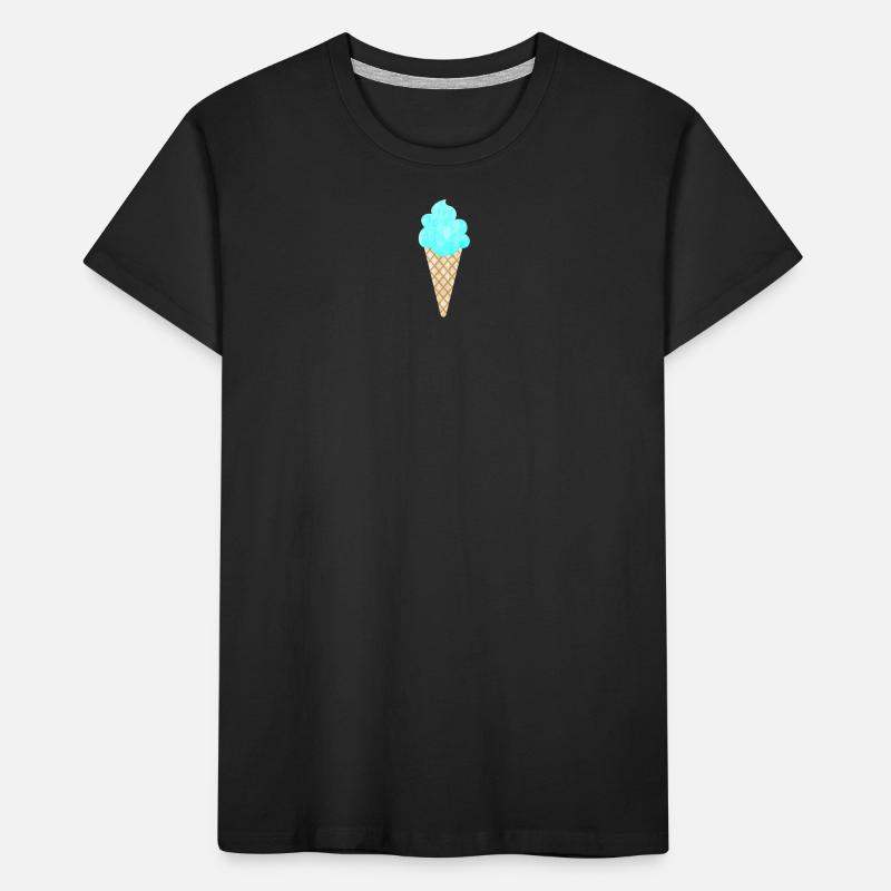 Eis Eiscreme Waffel blau cool Sommer Eisdiele Fan Kinder Premium Bio T-Shirt