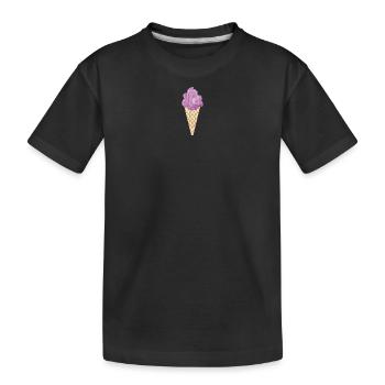 Eiscreme Icecream Eis Waffel Eiskrem Eisdiele lila - Kinder Premium Bio T-Shirt - Schwarz - Vorne