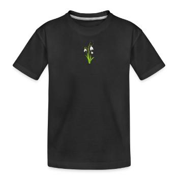 Snowdrops as beautiful spring flowers - Kids' Premium Organic T-Shirt - black - Front