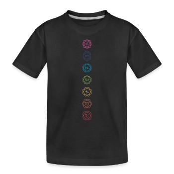 Blumen Chakren Chakra Meditation Zen - Kinder Premium Bio T-Shirt - Schwarz - Vorne