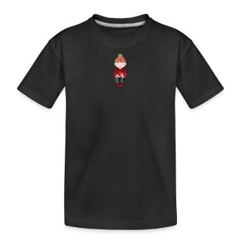 petit garçon avec un chapeau à pompon et une canne à sucre - T-shirt bio Premium Enfant - noir - Devant