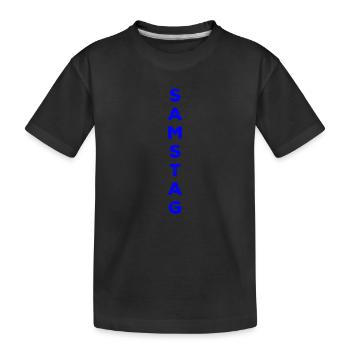 Samstag - blau - Kinder Premium Bio T-Shirt - Schwarz - Vorne
