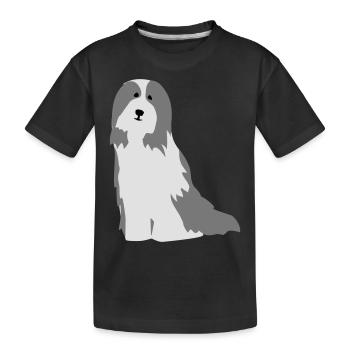Bearded Collie - Kinder Premium Bio T-Shirt - Schwarz - Vorne