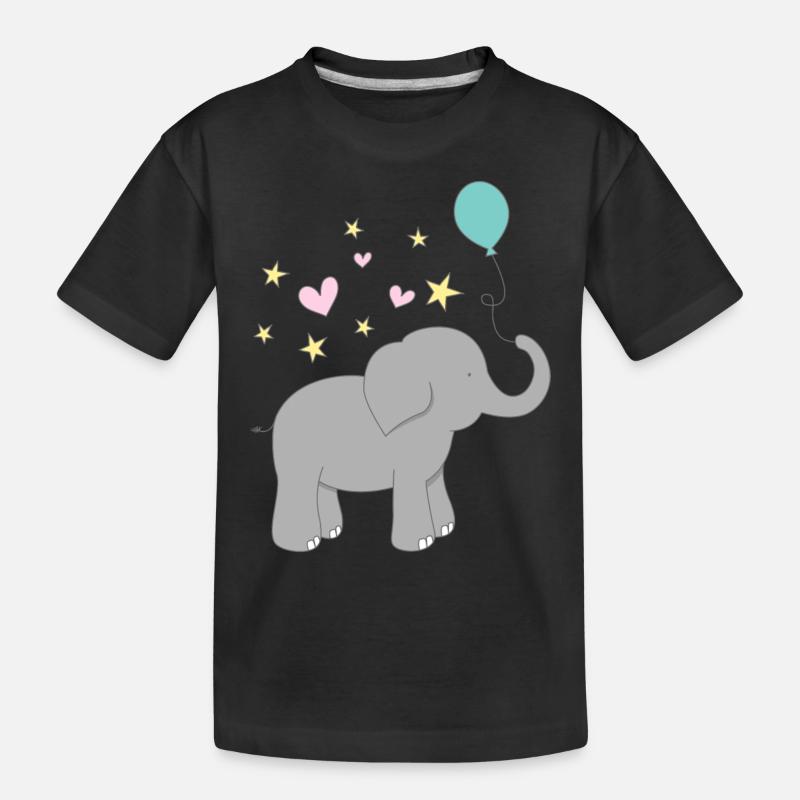 Elefant - Kinder Premium Bio T-Shirt - Schwarz