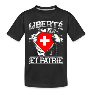 Liberté et Patrie - Schweiz - T-shirt bio Premium Enfant - noir - Devant