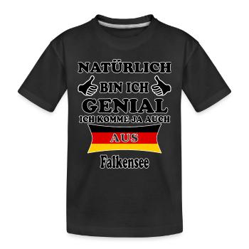 Geschenk Genial komme aus Falkensee - Kinder Premium Bio T-Shirt - Schwarz - Vorne