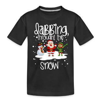 Dab Père Noël cadeau de Noël tamponnant - T-shirt bio Premium Enfant - noir - Devant