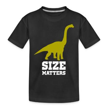 dinosaure brachiosaure - Sur les questions de taille - T-shirt bio Premium Enfant - noir - Devant