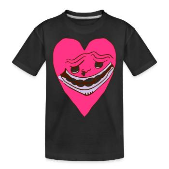 Heart Grimace - Ugly Heart Face - Kids' Premium Organic T-Shirt - black - Front