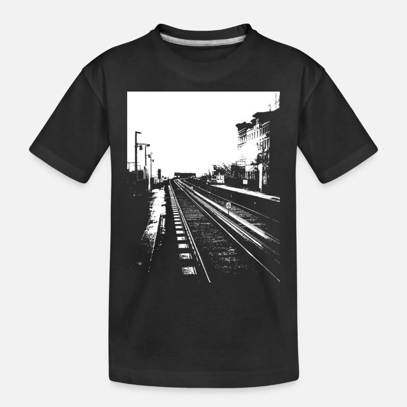 U-Bahn - Kinder Premium Bio T-Shirt - Schwarz