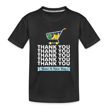 The shopping bag / The shopping cart! - Gift - Kids' Premium Organic T-Shirt - black - Front