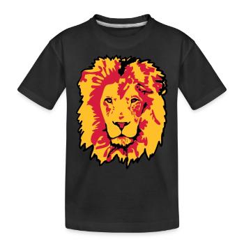 lion - Kinder Premium Bio T-Shirt - Schwarz - Vorne