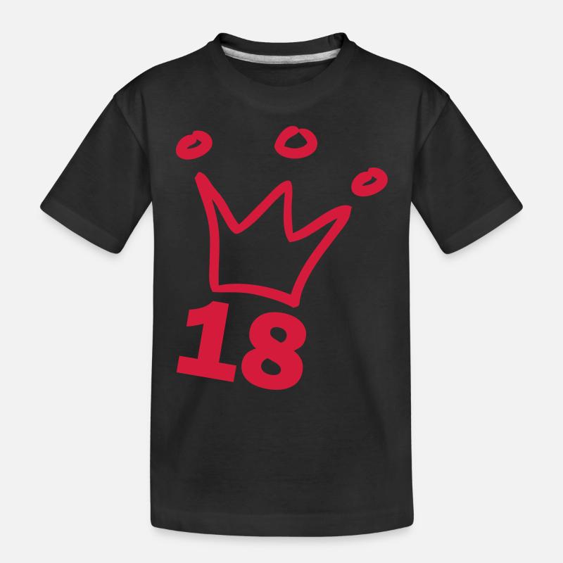 18 Geburtstag Volljährig Krone - Kinder Premium Bio T-Shirt - Schwarz