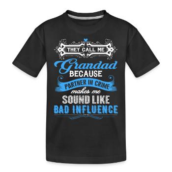 They Call Me Grandad Partner In Crime Funny - Kids' Premium Organic T-Shirt - black - Front