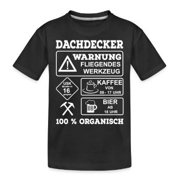 Dachdecker - Kinder Premium Bio T-Shirt - Schwarz - Vorne