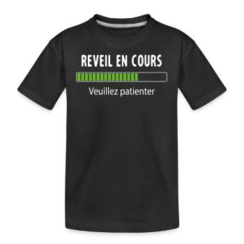 Geek En Cours De Réveil Veuillez Patienter - T-shirt bio Premium Enfant - noir - Devant