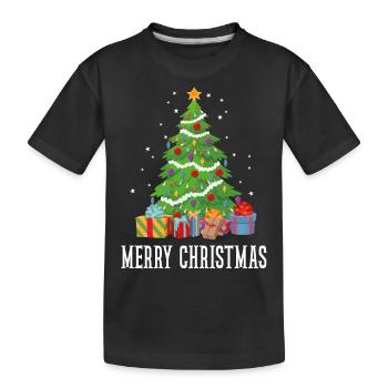 Frohe Weihnachten Frohes Weihnachtsgeschenk - Kinder Premium Bio T-Shirt - Schwarz - Vorne