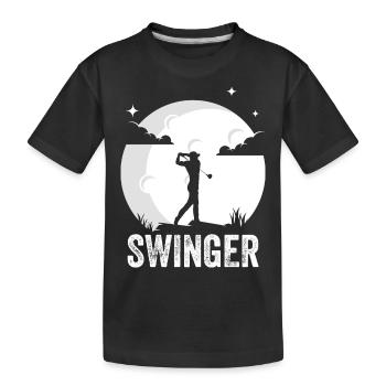 Golf Swinger Golfer Golfer Golf - Kinder Premium Bio T-Shirt - Schwarz - Vorne