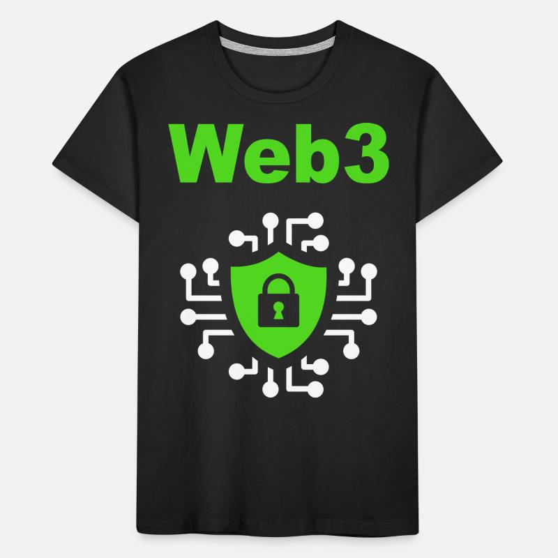 Web3 Cryptocurrency Blockchain Software Developer Kinder Premium Bio T-Shirt