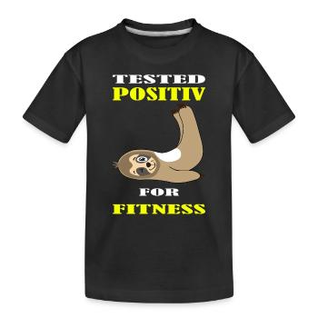 Lustiges Faultier Shirt - Kinder Premium Bio T-Shirt - Schwarz - Vorne