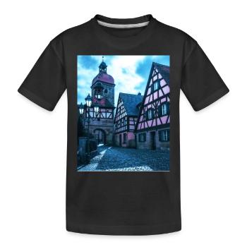 Medieval city - Kids' Premium Organic T-Shirt - black - Front