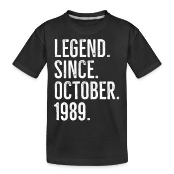 Legend Since October 1989 - Kids' Premium Organic T-Shirt - black - Front