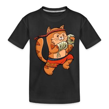 Muay Thai Boxing Kitten - Kinder Premium Bio T-Shirt - Schwarz - Vorne