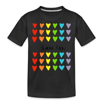 Lass los, Sprüche, Geschenk für Männer und Frauen - Kinder Premium Bio T-Shirt - Schwarz - Vorne