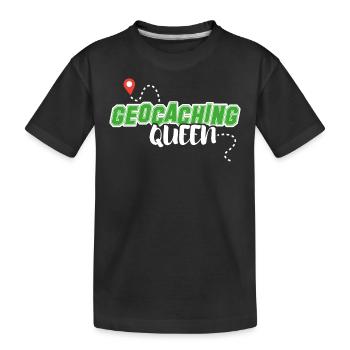 geocache geocacher chasse au trésor geocaching-queen - T-shirt bio Premium Enfant - noir - Devant