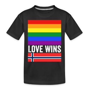 Liebe gewinnt Oslo Pride Norwegen - Kinder Premium Bio T-Shirt - Schwarz - Vorne