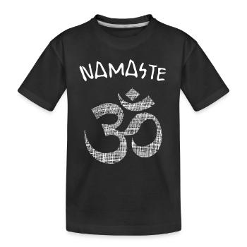 Yoga Om Namaste - Kinder Premium Bio T-Shirt - Schwarz - Vorne