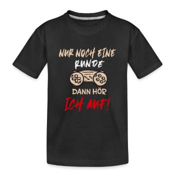 nur noch eine runde controller gamer zocker design - Kinder Premium Bio T-Shirt - Schwarz - Vorne