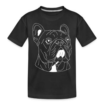 Französische Bulldogge - Kinder Premium Bio T-Shirt - Schwarz - Vorne