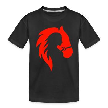 Tshirt Rouge Cheval et Femme Nature 2022 - T-shirt bio Premium Enfant - noir - Devant