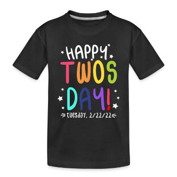 Happy Twosday 2.22.22 Mathématiciens colorés de deux jours - T-shirt bio Premium Enfant - noir - Devant