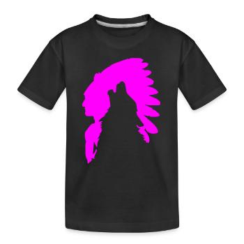 Indisches und Wolf T-Shirt SPORT Hochzeitsgeschenk - Kinder Premium Bio T-Shirt - Schwarz - Vorne
