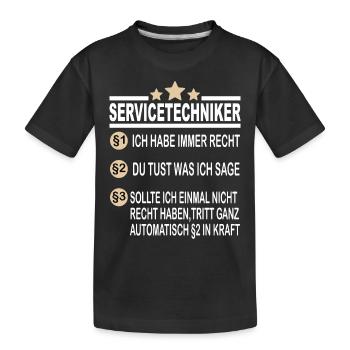 Servicetechniker Abschluss Fortbildung Ingenieur - Kinder Premium Bio T-Shirt - Schwarz - Vorne