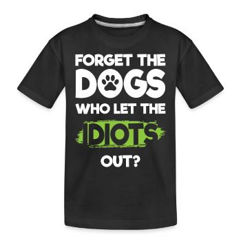 Idiot Arbeit Böse Provokation - Kinder Premium Bio T-Shirt - Schwarz - Vorne